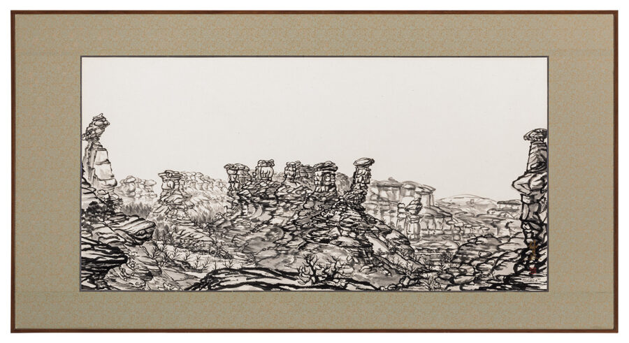 Sketch of rock formations.
