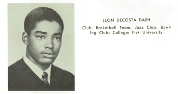 Leon Dash photo from 1961 yearbook