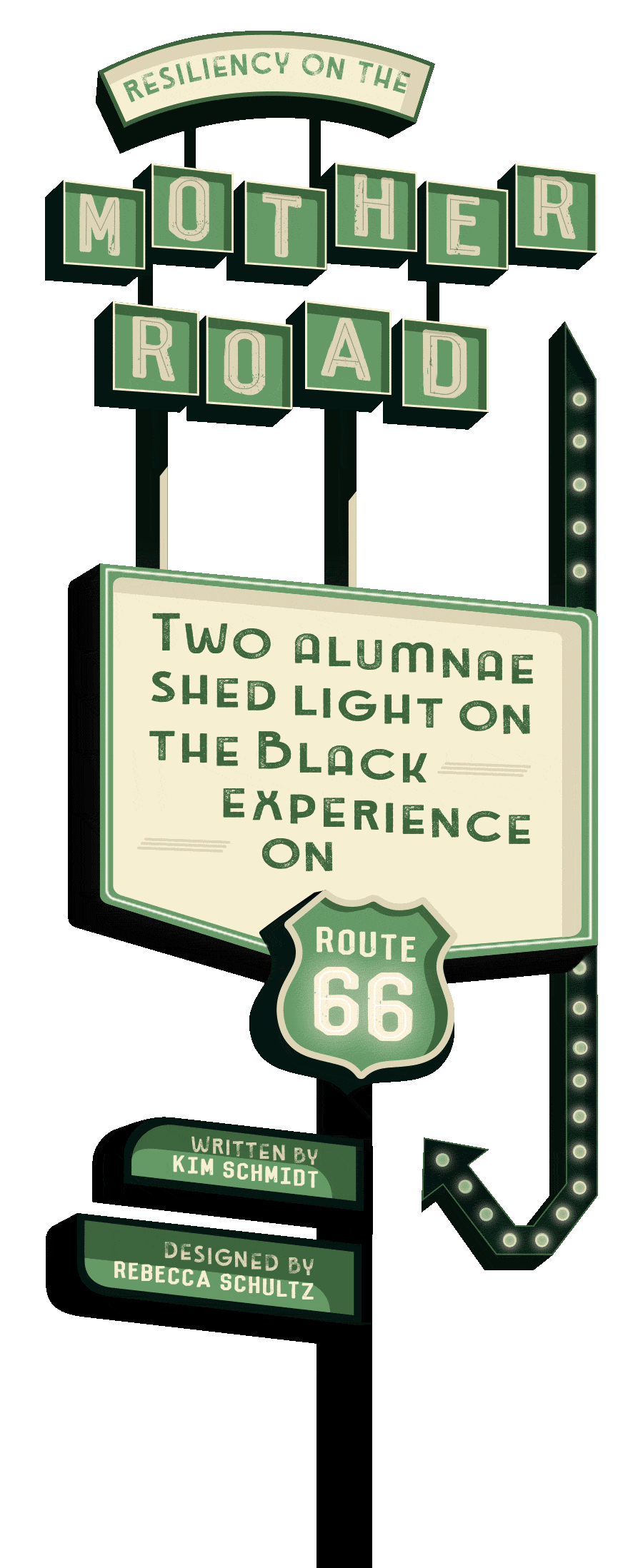 Resiliency on the Mother Road | Two alumnae shed light on the Black experience on Route 66. | Written by Kim Schmidt, Designed by Rebecca Schultz